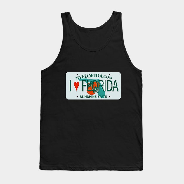 I Love Florida License Plate Tank Top by Mel's Designs